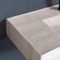 Beige Travertine Design Ceramic Wall Mounted or Vessel Sink With Counter Space